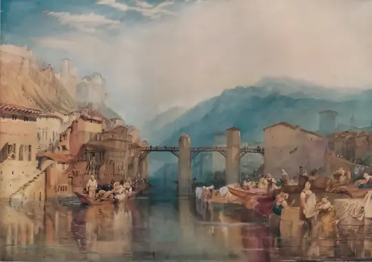 William Turner | Grenoble Brücke - 1824 | Gerahmter Kunstdruck | Romantik | formida
