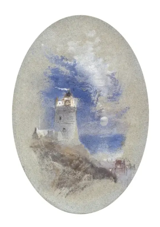 William Turner | Lowestoffe fyrtårn - 1827 | Indrammet kunsttryk | Romantic | formida