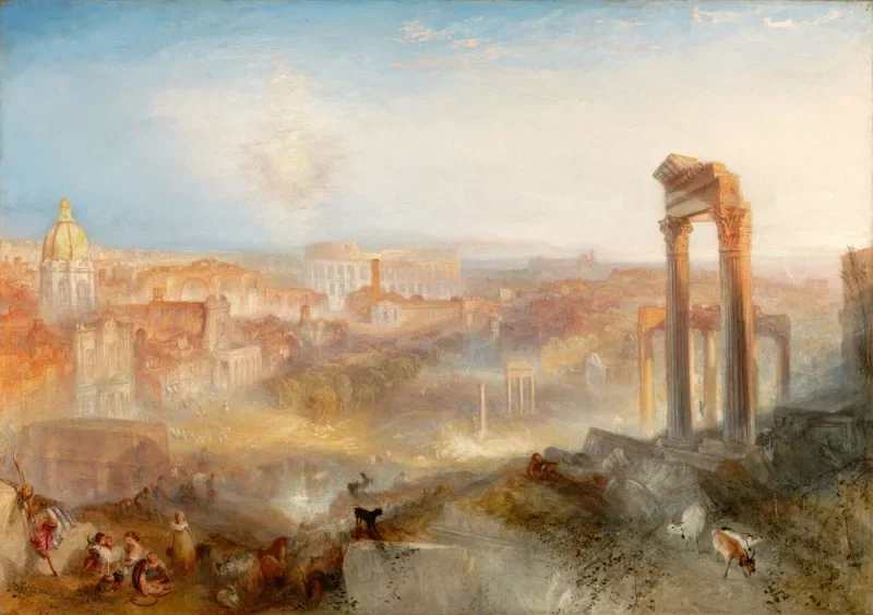 William Turner | Moderne Rom, Campo Vaccino - 1839 | Indrammet kunsttryk | Romantic | formida