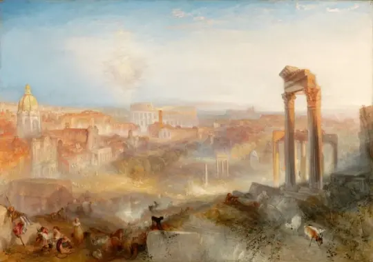 William Turner | Moderne Rom, Campo Vaccino - 1839 | Indrammet kunsttryk | Romantic | formida