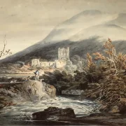 William Turner | Llanthony Abbey, Monmouthshire - 1792 | Indrammet kunsttryk | Romantic | formida