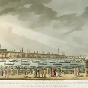 William Turner | Lord Nelsons begravelsesoptog på vandet - 1806 | Indrammet kunsttryk | Romantic | formida