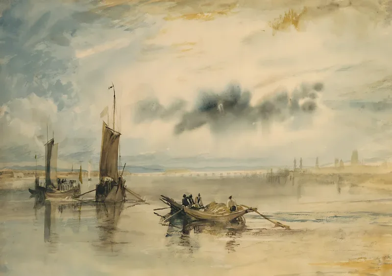 William Turner | Mainz og Kastel - 1817 | Indrammet kunsttryk | Romantic | formida