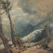 William Turner | Mer de Glace i Chamouni-dalen - 1803 | Indrammet kunsttryk | Romantic | formida