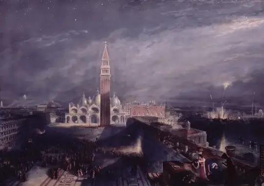 William Turner | Markuspladsen i måneskin - 1881 | Indrammet kunsttryk | Romantik | formida