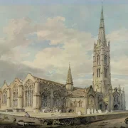 William Turner | Nordøstudsigt over Grantham Kirke - 1797 | Indrammet kunsttryk | Romantic | formida