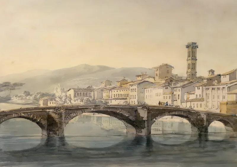 William Turner | Florence from the Arno - 1817 | Indrammet kunsttryk | Romantic | formida