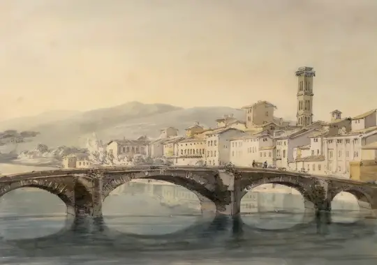 William Turner | Florence from the Arno - 1817 | Indrammet kunsttryk | Romantic | formida
