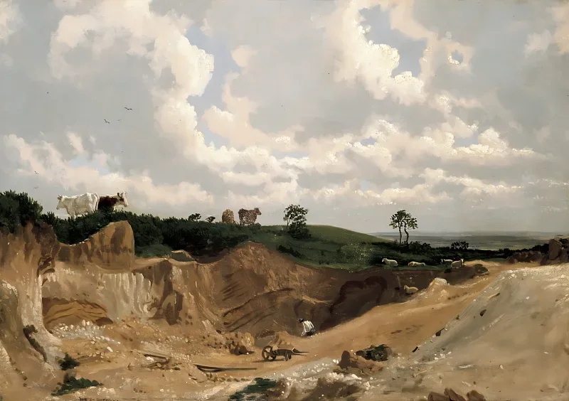 William Turner | Kiesgrube auf dem Shotover Hill, in der Nähe von Oxford - 1818 | Gerahmter Kunstdruck | Romantik | formida