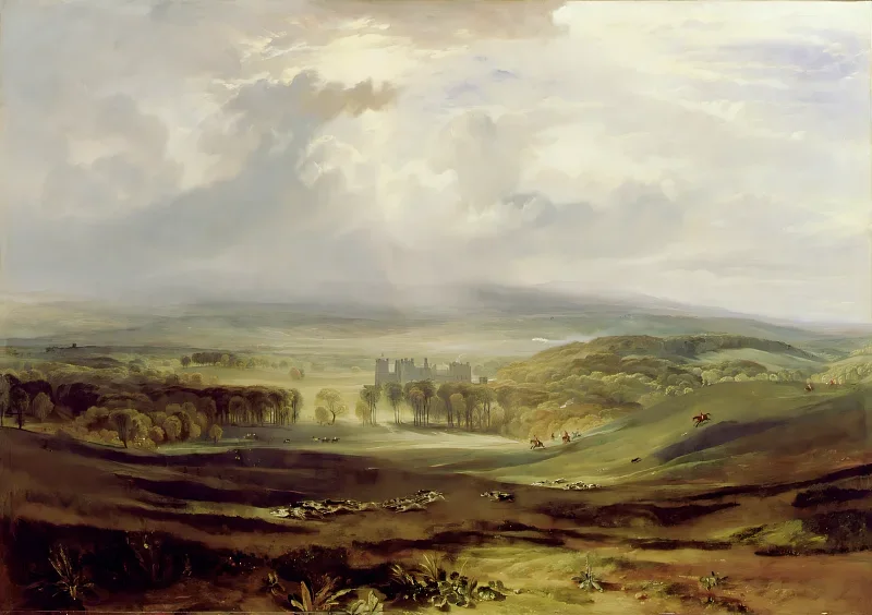 William Turner | Raby Castle, sæde for jarlen af ​​Darlington - 1817 | Indrammet kunsttryk | Romantic | formida