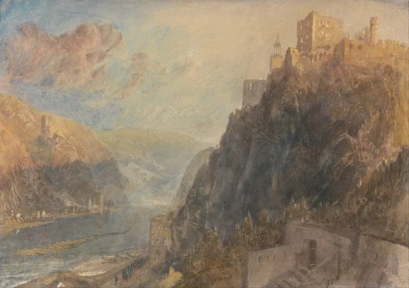 William Turner | Rheinfels med udsigt til Katz og Gourhausen - 1817 | Indrammet kunsttryk | Romantic | formida