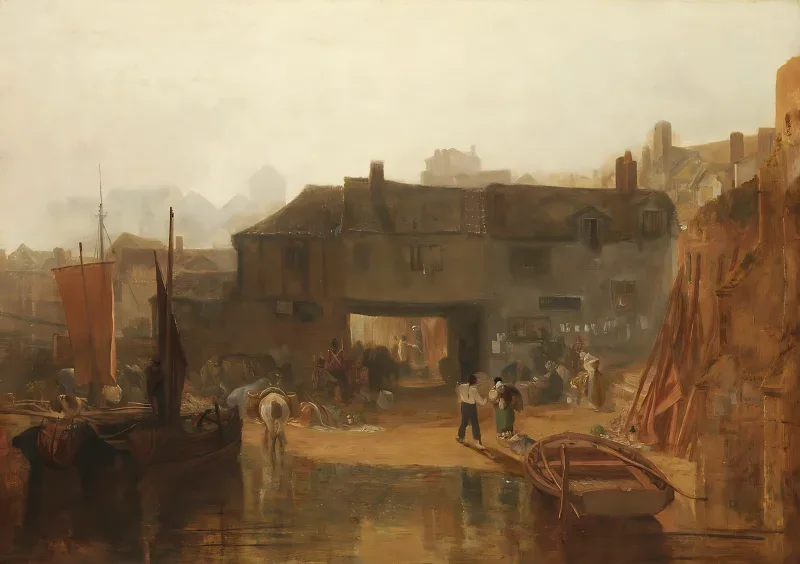 William Turner | Saltash med vandfærgen, Cornwall - 1811 | Indrammet kunsttryk | Romantic | formida