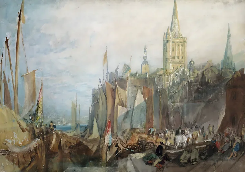 William Turner | Rhinporten i Köln - 1819 | Indrammet kunsttryk | Romantic | formida