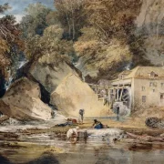William Turner | Aberdulais Mølle, Wales - 1796 | Indrammet kunsttryk | Romantic | formida