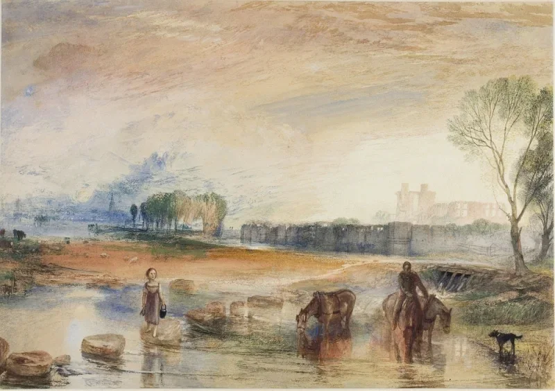 William Turner | Solnedgang og måneopgang - 1822 | Indrammet kunsttryk | Romantic | formida