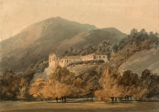 William Turner | Santa Lucia, et kloster nær Caserta - 1795 | Indrammet kunsttryk | Romantic | formida