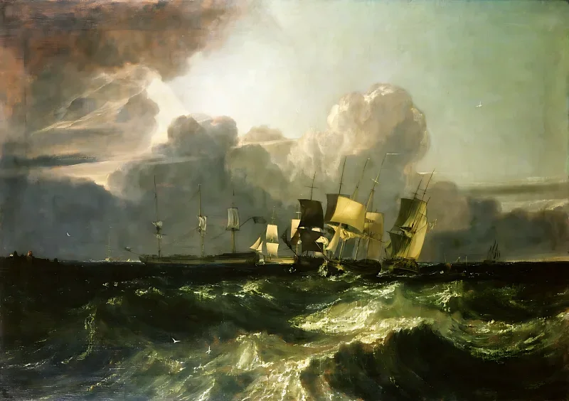 William Turner | Skibe på vej til ankerplads - 1802 | Indrammet kunsttryk | Romantic | formida