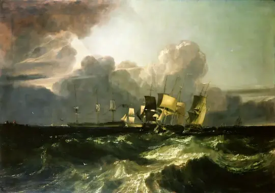 William Turner | Skibe på vej til ankerplads - 1802 | Indrammet kunsttryk | Romantic | formida