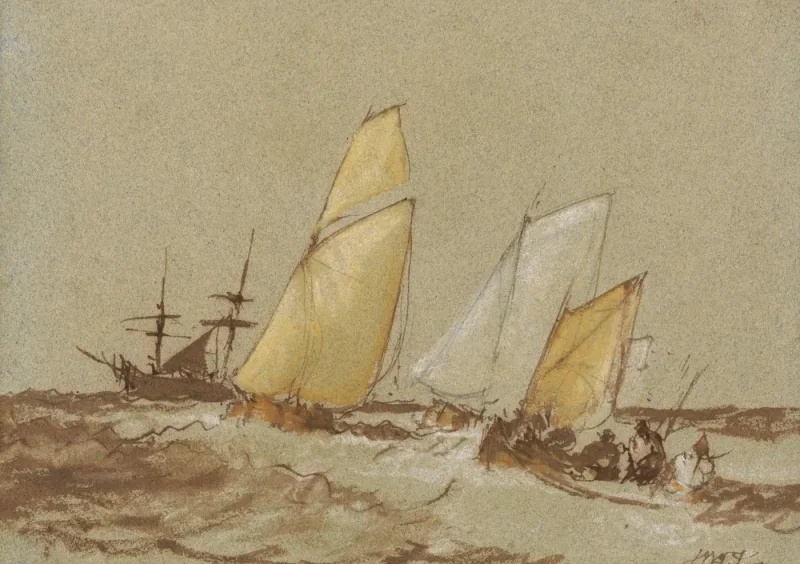 William Turner | Skibsfart - 1830 | Indrammet kunsttryk | Romantic | formida