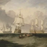William Turner | Die Victory kehrt von Trafalgar zurück, in drei Positionen - 1806 | Gerahmter Kunstdruck | Romantik | formida