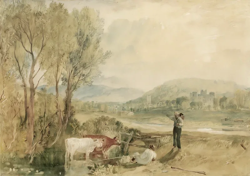 William Turner | Lulworth Slot, Dorset - 1820 | Indrammet kunsttryk | Romantic | formida