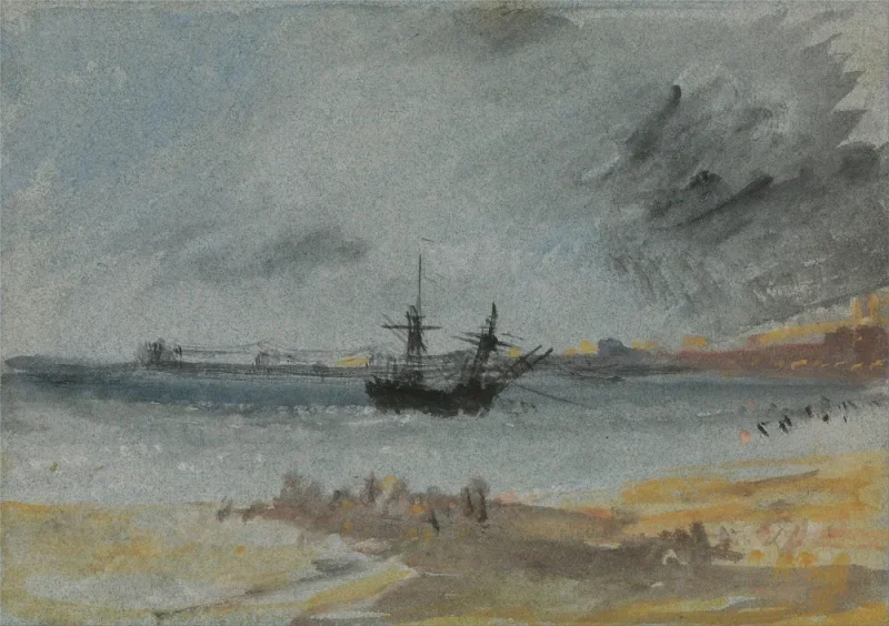 William Turner | Skib grundstødt Brighton - 1830 | Indrammet kunsttryk | Romantic | formida