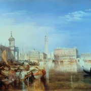 William Turner | Sukkenes Bro, Dogepaladset og Toldhuset i Venedig - 1833 | Indrammet kunsttryk | Romantic | formida