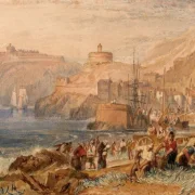 William Turner | St. Mawes, Cornwall - 1823 | Indrammet kunsttryk | Romantic | formida