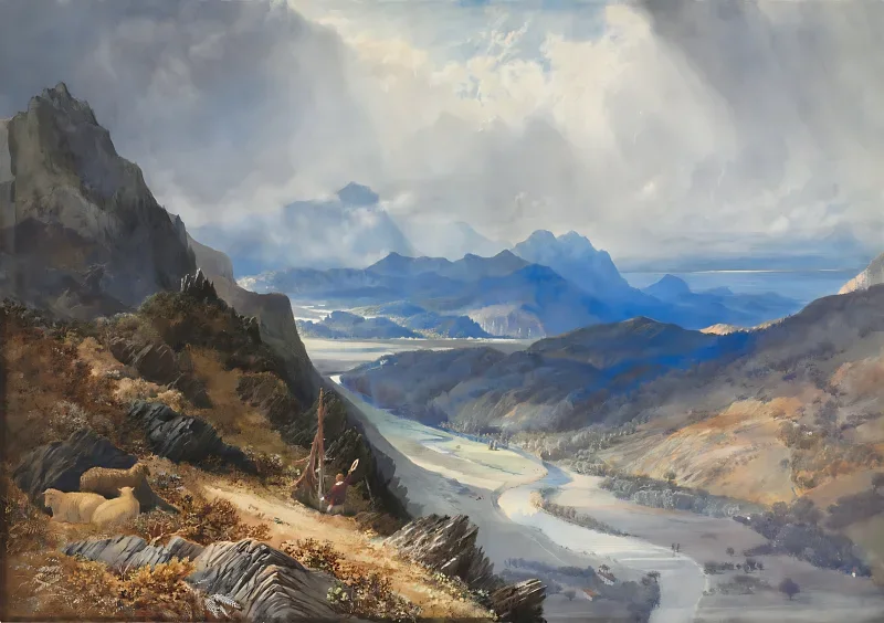 William Turner | Udsigt over dalen fra Afon Mawddach - 1850 | Indrammet kunsttryk | Romantic | formida