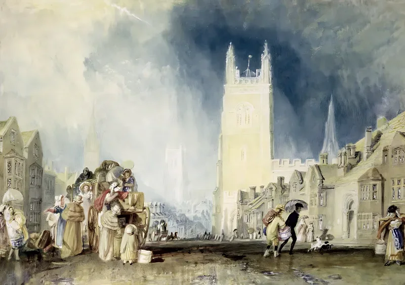 William Turner | Stamford - 1828 | Indrammet kunsttryk | Romantic | formida