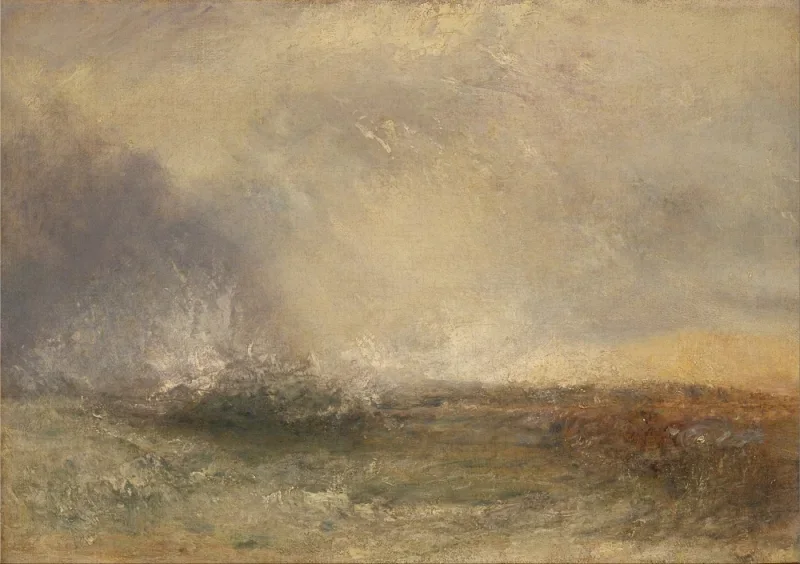 William Turner | Stormfuldt hav bryder mod en kyst - 1840 | Indrammet kunsttryk | Romantic | formida