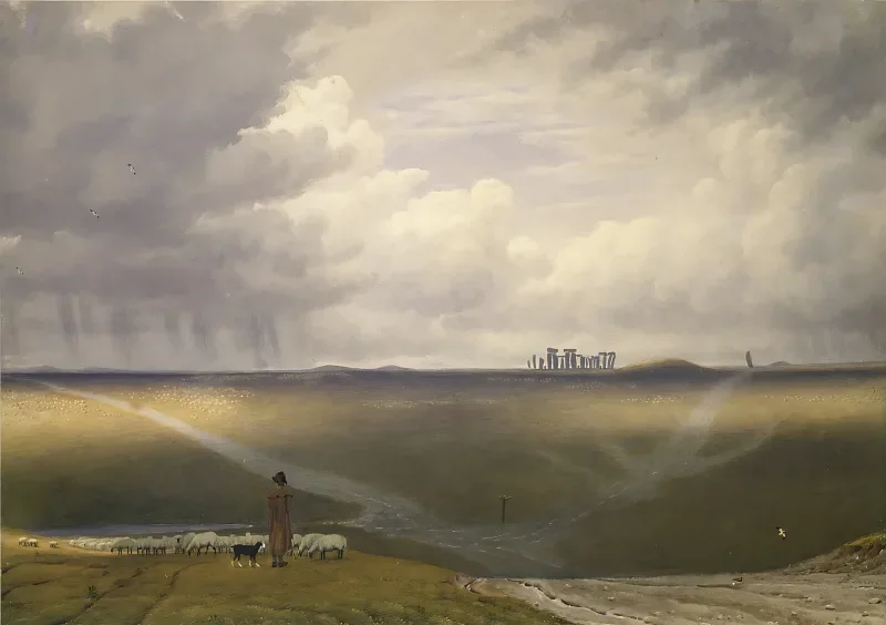 William Turner | Stonehenge, en regnvejrsdag - 1838 | Indrammet kunsttryk | Romantic | formida