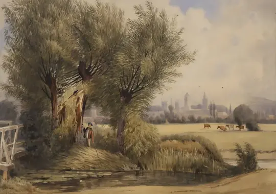 William Turner | Udsigt over Oxford fra floden - 1862 | Indrammet kunsttryk | Romantic | formida