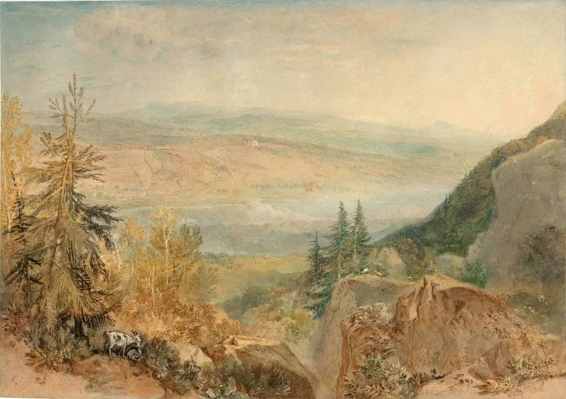 William Turner | Udsigt over Farnley Hall i Yorkshire - 1808 | Indrammet kunsttryk | Romantic | formida
