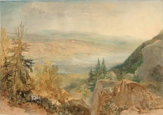William Turner | Udsigt over Farnley Hall i Yorkshire - 1808 | Indrammet kunsttryk | Romantic | formida