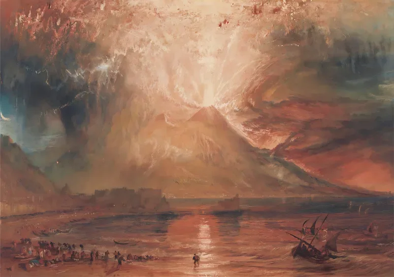 William Turner | Vesuvs udbrud - 1817 | Indrammet kunsttryk | Romantic | formida