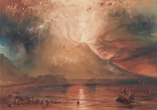 William Turner | Vesuvs udbrud - 1817 | Indrammet kunsttryk | Romantic | formida
