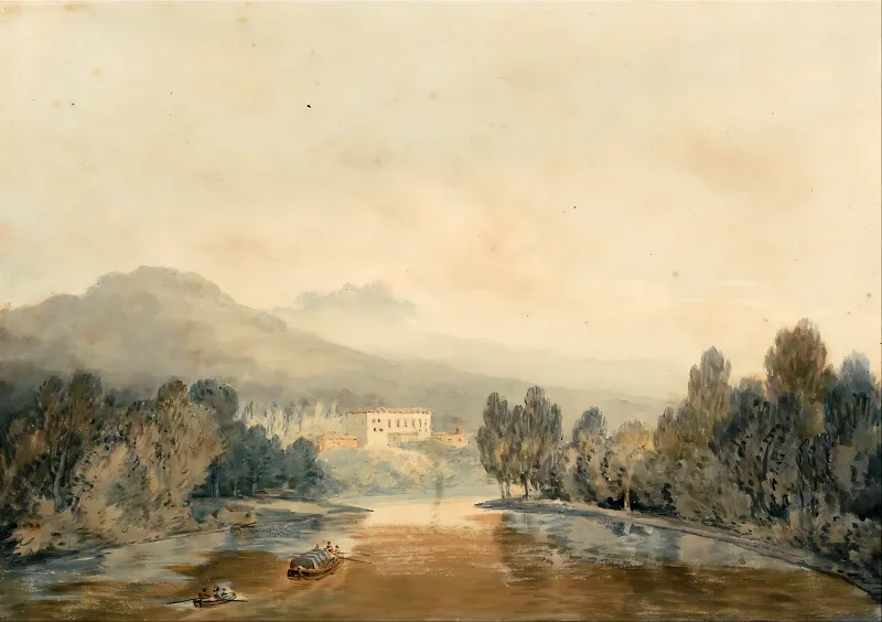 William Turner | Villa Salviati am Arno - 1796 | Gerahmter Kunstdruck | Romantik | formida