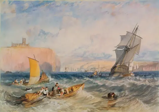 William Turner | Whitby - 1824 | Indrammet kunsttryk | Romantic | formida