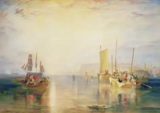 William Turner | Hvillingfiskeri ud for Margate - 1823 | Indrammet kunsttryk | Romantic | formida