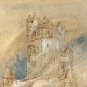 William Turner | Burg Eltz med en regnbue - 1840 | Indrammet kunsttryk | Romantic | formida