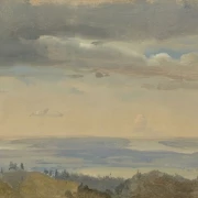 Wolkenstudie mit Flusslandschaft - 1825