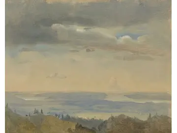 Wolkenstudie mit Flusslandschaft - 1825