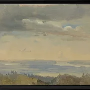 Wolkenstudie mit Flusslandschaft - 1825