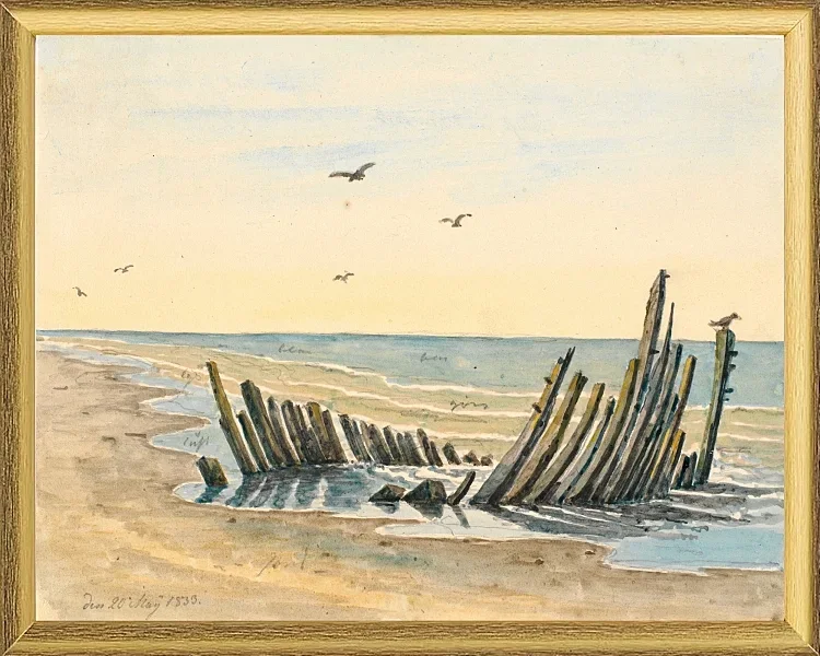 Wrack am Strand Nordstranden - 1832