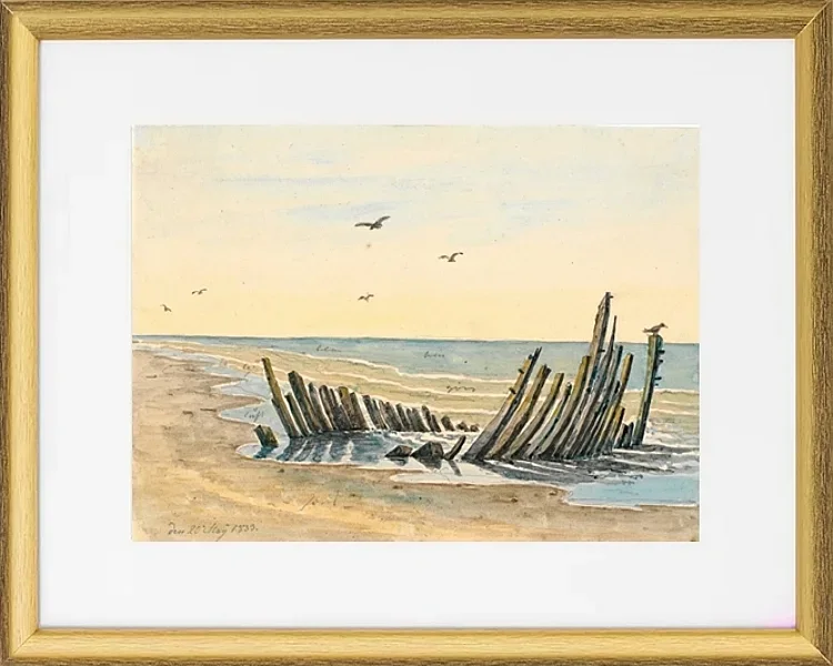 Wrack am Strand Nordstranden - 1832