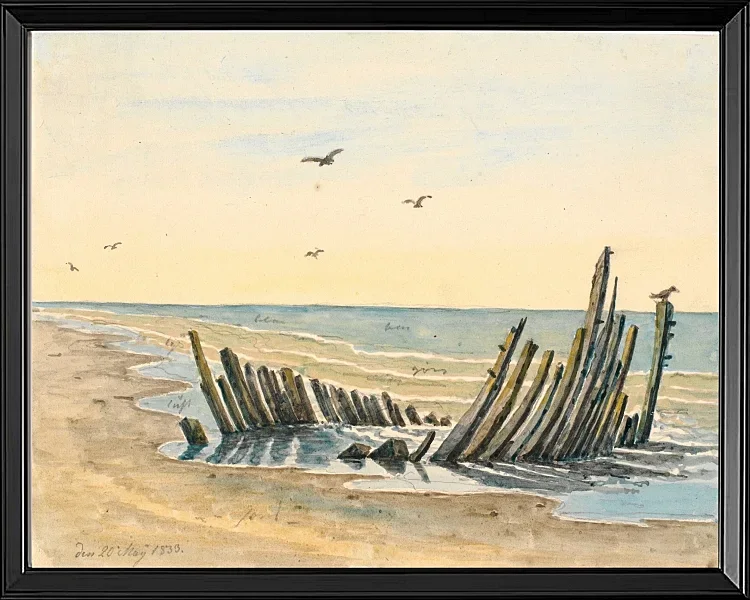 Wrack am Strand Nordstranden - 1832