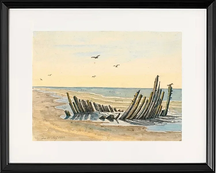 Wrack am Strand Nordstranden - 1832