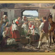 Sjællandske høstpiger ved en brønd - 1850