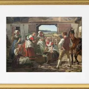 Sjællandske høstpiger ved en brønd - 1850